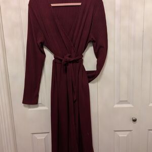 Elegant Burgundy Wrap Dress